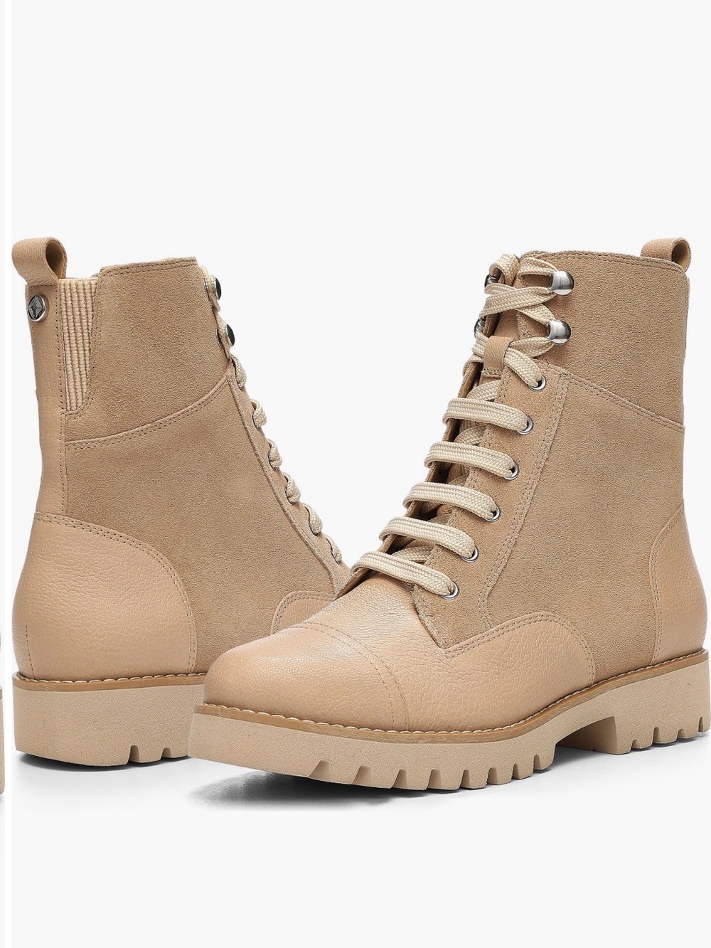 Donald J. Pliner Women's Tan Lace-Up Combat Boots